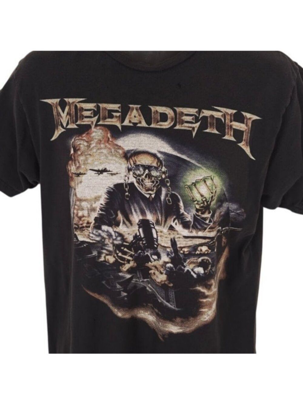 Megadeth Drop Bombs T Shirt Mens Size Large Black Vic Rattlehead Heavy Metal Tee